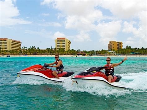 Jet ski in aruba  Q: Where is the departure location for the Seaworld Explorer Semi-Submarine? A: The meeting location for the expedition is De Palm Pier, J