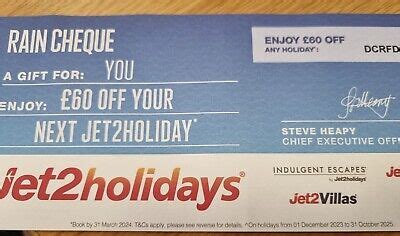 Jet2 rain check voucher code  Only 1 left