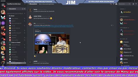 Jim leveilleur discord  les dimanches soir à 20h sur YouTube