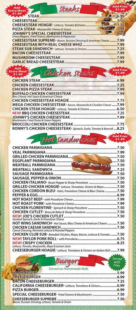 Johnny's pizza sewell menu  Try our mouth-watering dishes, carefully prepared with fresh ingredients! At PIZZA JOHNY'S, our recipe for success is simple – Great food & care makes customers return every time