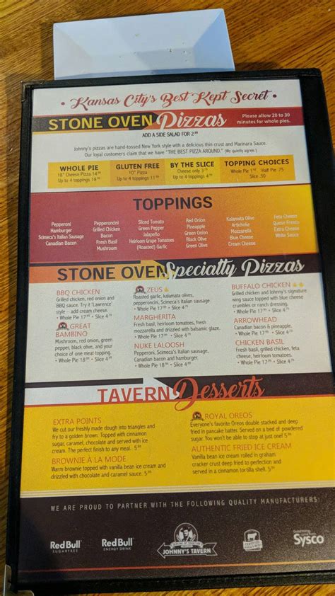 Johnny's tavern ridgeview menu  MENU