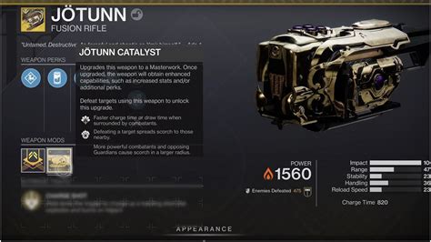 Jotunn catalyst  I largely ignored the Forges until last Iron Banner when I was getting melted by the Jotunn