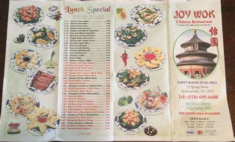 Joy wok schuylerville menu  Reviewed by Kara J