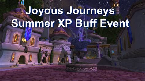 Joyous journeys wow  To help you prepare for the Call of the Crusade content update, the Joyous Journeys buff is back until June 19 to increase experience gains by 50% for all players through level 80