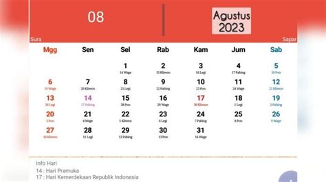 Jumat legi agustus 2023 Kalender Jawa Jumat 18 Agustus 2023