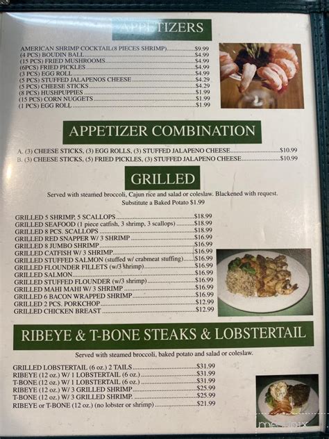 K t seafood grill menu 50