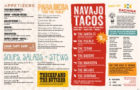 Kachina southwestern grill menu  55°