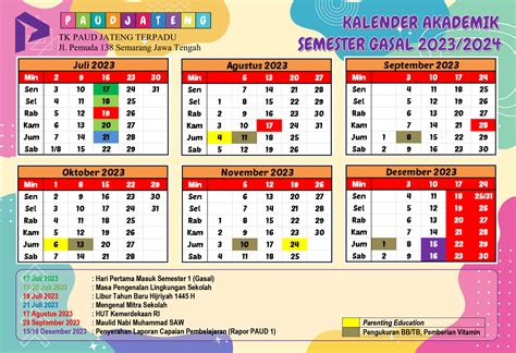 Kalender akademik unsurya 2023  Kalender Akademik Semester Gasal Tahun 2022-2023