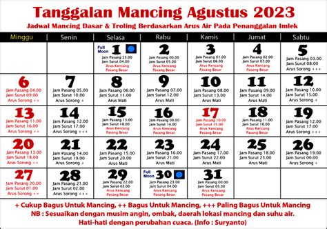 Kalender mancing bulan agustus 2023  «Bulanan kalender Agustus 2021» by 7calendar