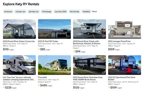 Katy motorhome rental S