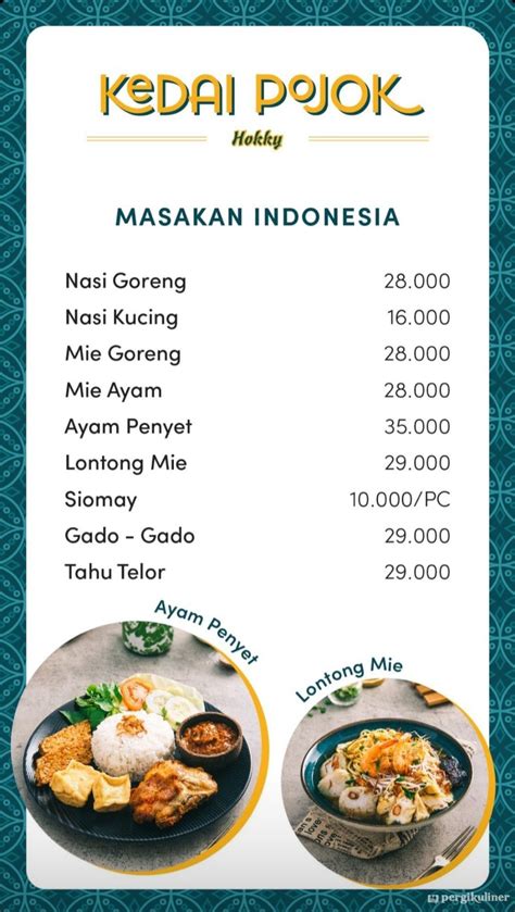 Kedai pojok hokky menu 000 untuk minuman