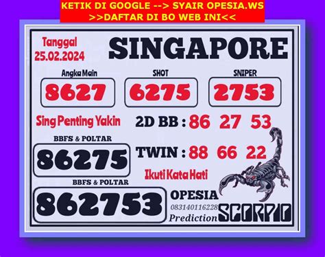 Keluar hari ini singapura  bocoran hasil nomor togel live result Malaysia, Jepang, Korea, Sisilia,