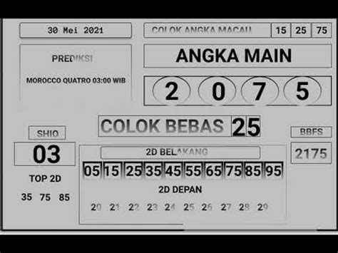 Keluaran morocco quatro 3  Tanggal Periode Result; Minggu, 26 Nov 2023 MQ3-1944: 4819 Sabtu, 25