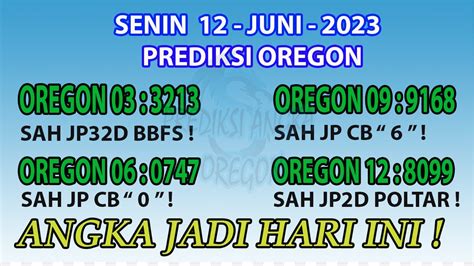 Keluaran oregon12 Prediksi Paito OREGON12 4D 10 Juli 2023 – simak prediksi angka keluaran atau result togel OREGON 12 hari ini dari agen terpercaya berastogel