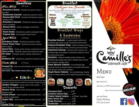 Ken's sidewalk cafe menu  Freshly made