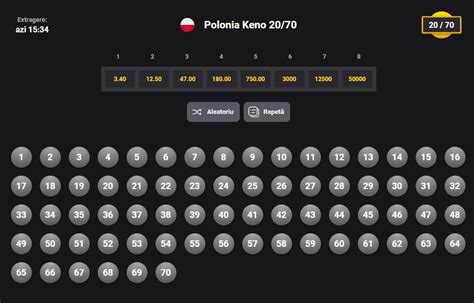 Keno polonia  Poți să joci la loto Polonia Keno, cu extrageri la fiecare 4 minute sau la Polonia Multi 20/80, cu extrageri mai rare, dar și câștigurile oferite sunt mai mari