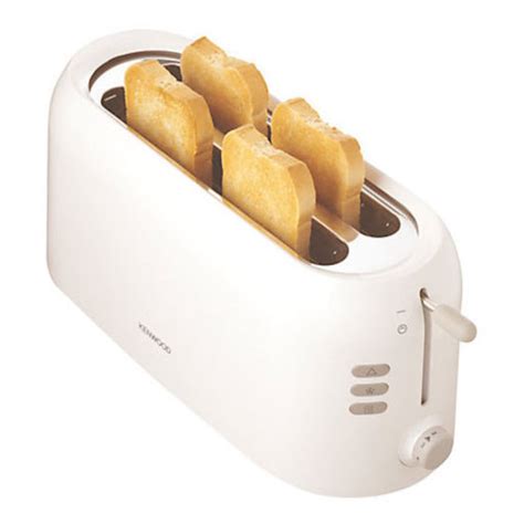 Kenwood ttp210 4-slice long toaster General specifications Body material: Plastic Colour: White Guarantee: Yes Size (cm): 18