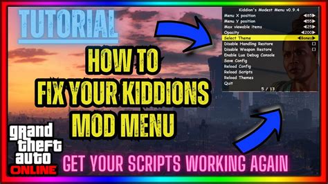 Kiddions mod menu scripts 0.9 10  Boom, now you can run GTA 5, run Kiddion’s and activate the script