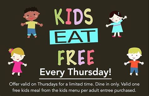 Kids eat free on thursday walnut creek  WOODY’S SPORTS RESTAURANT :: American:: Frisco :: Sunday-Thursday, kids 11 and under eat free with purchase of adult entrée of $7 or more