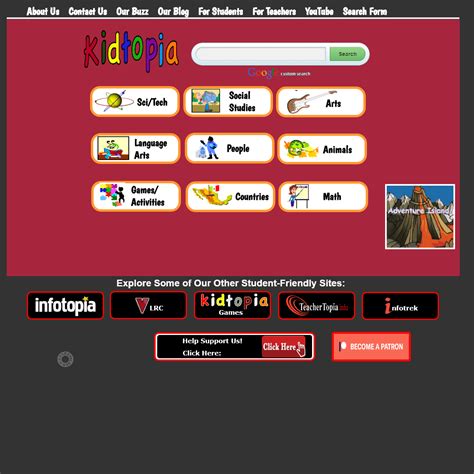 Kidtopia  Kidtopia is a Google custom student safe search engine for preschool and elementary students, indexing only educator approved web sites