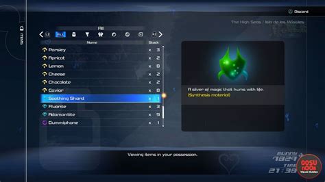 Kingdom hearts 3 lucid gem Item Synthesis