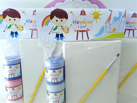 Kit pintura infantil lembrancinha atacado  Kit 10 Mini Cavalete Pintura