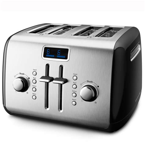 Kitchenaid 4 slice toaster 3 inches: 8 pounds: Empire Red: Stainless Steel: Sunbeam Wide Slot Black 4-Slice Toaster - Best for Bagels: 12