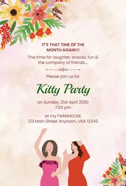 Kitty party invitation Party invitation templates