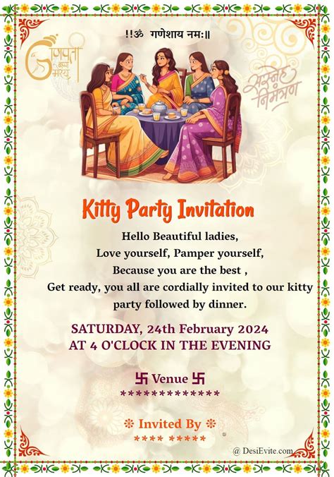 Kitty party invitation message editable  I promise you will have a great time