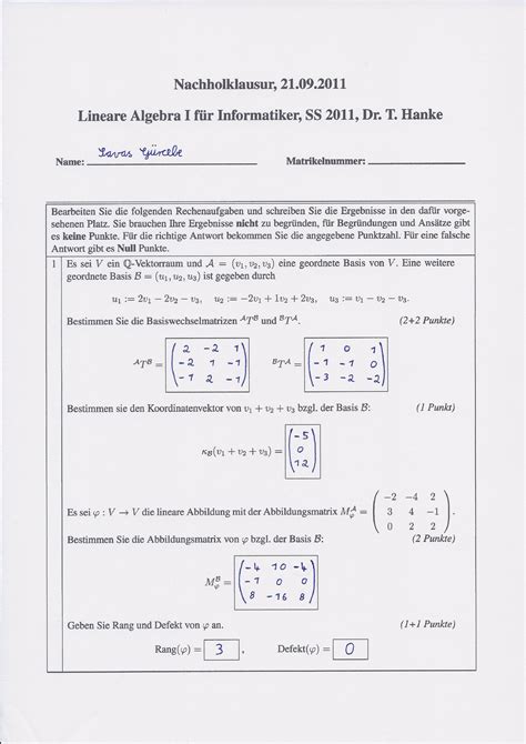 2024 Klausur lineare algebra 1 heidelberg - фсорвп.рф