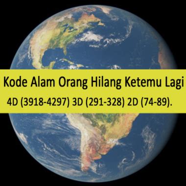 Kode alam barang hilang ketemu lagi  3D : -