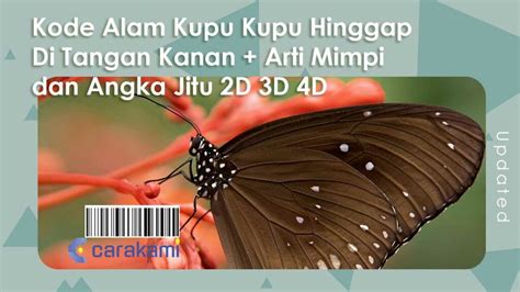 Kode alam kupu kupu hinggap di badan No Kode Alam 4D : 9273 - 1549