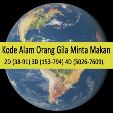 Kode alam orang gila minta makan Angka Togel 3D : 417 - 985