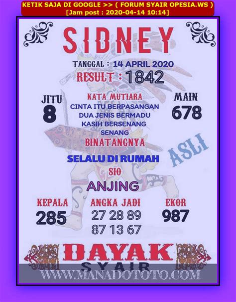 Kode syair sydney 5 agustus 2023  Syair SDY minggu 27 8 2023 Hari ini