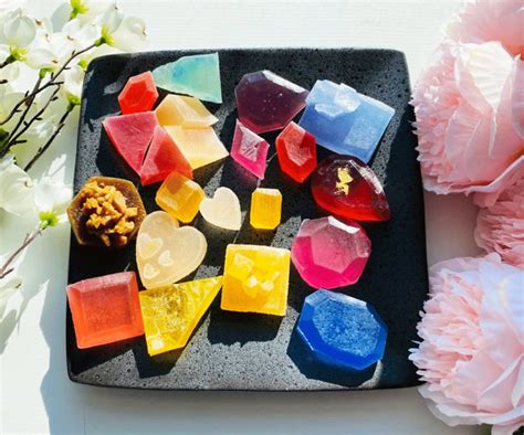 The Gemmies Handmade Kohakutou Candy, Multiple Flavored, Crystal Candy,  Edible Gem, ASMR Candy, Gummy Candy, Edible Crystal. Edible Jewelry 