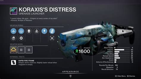 Koraxis distress god roll The Root of Nightmares loot table is jam-packed with powerful weapons and unique armor