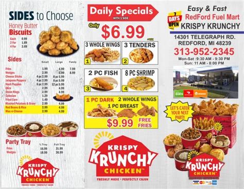 Krispy krunchy chicken durant menu  Established in 1989, Krispy Krunchy Chicken® is one of the fastest-growing premium c-store based quick-service restaurant (QSR) concepts in the country with approximately 2,500 retail locations in 47 states, American Samoa, and Mexico