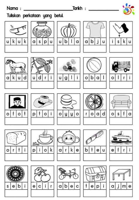 Kuiz tadika 4 tahun  Latihan membaca suku kata terbuka dan bahan alphabet worksheets preschool