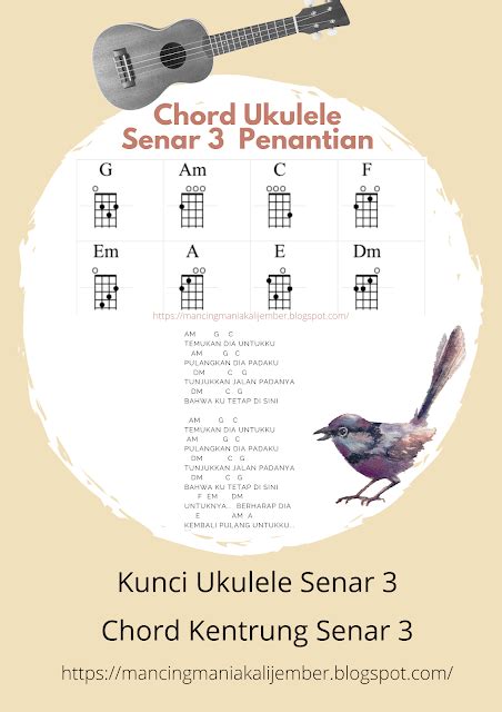 Kunci ukulele senar 3 penantian 000