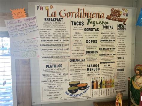 La gordibuena taqueria menu  144 $$ Moderate Mexican