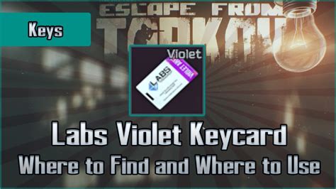 Lab violet keycard tarkov  i found the violet keycard on the very first woods run of the patch, no bull shit