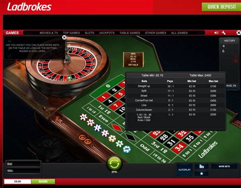 Ladbrokes 10p roulette  Live Roulette on the Bet365 App