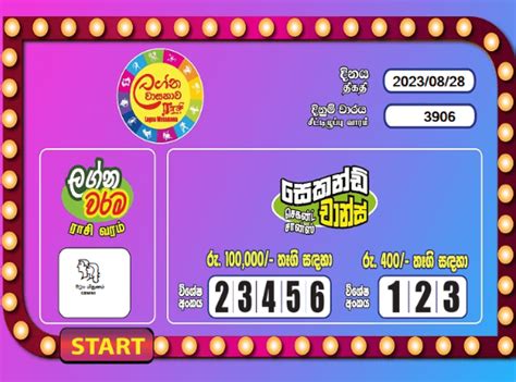 Lagna wasana 3906  National Lottery Board Govi