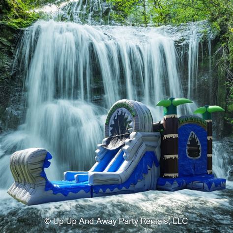 Lakeway water slide rental  At About to bounce we guarantee that your inflatable adult water slide and inflatable adult bounce house combo rental will be great for your occasion