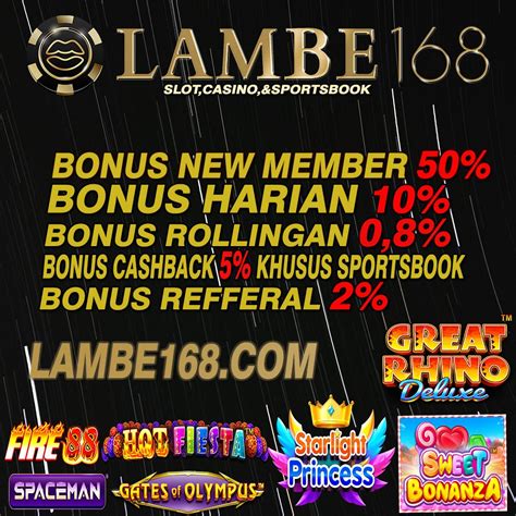 Lambe 168 WebLambe 168 merupakan situs judi slot online 24 jam dan judi online terlengkap yang terpercaya dengan ijin resmi seperti judi bola, serta live casino online Lambe168 situs bermain slot tergacor di Indonesia dengan berbagai macam permainan slot dan event - event yang seru