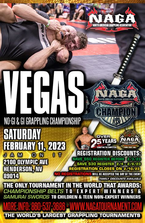 Las vegas bjj tournament  Anti-Doping Agency ("USADA") to provide an anti-doping program during the World IBJJF Jiu-Jitsu No-Gi Championship (the "Event"), to be held at Las Vegas Convention Center in Las Vegas, NV, from