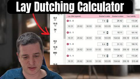 Lay dutching calculator  Odds changes are shown on the calculator and new values will be calculated by clicking on the icon