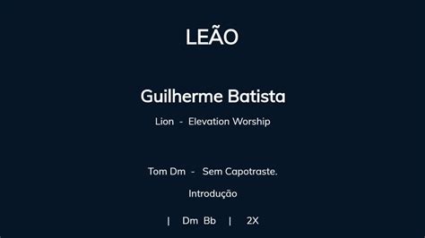 Leao guilherme baptista cifra  Adorarei somente a Ti, Jesus