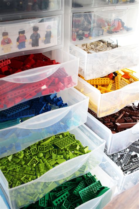 Bins & Things Lego Storage, Bin Box Organizer - Kids Toy Storage Containers  - Small Brick Shaped Tub