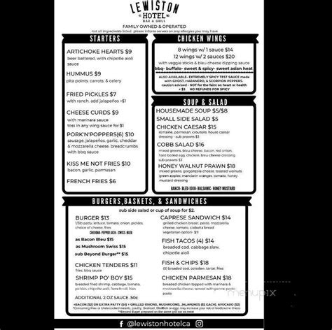 Lewiston hotel menu  Enter dates to see prices